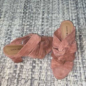 Lucky Brand (Blush suede Mules)
